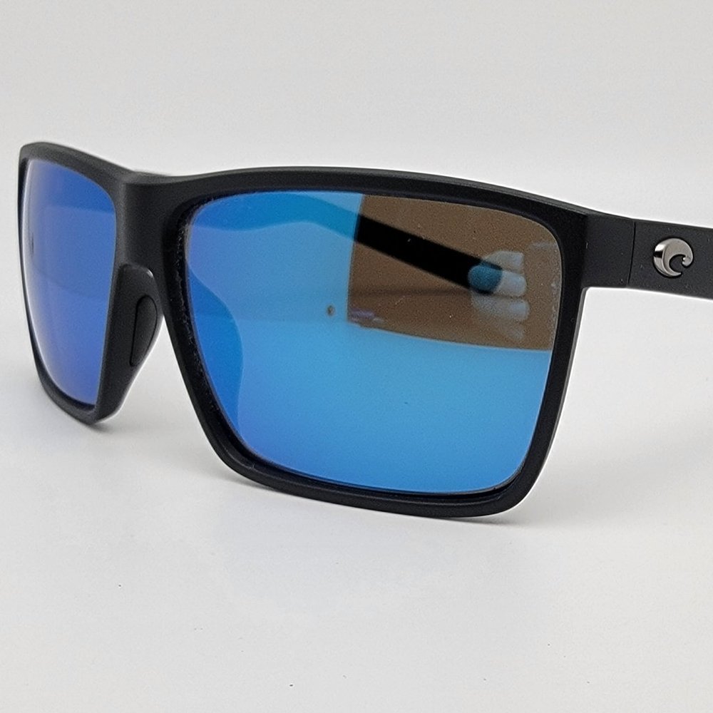 Costa Del Mar Rincon Matte Black Frame 580G Polarized Blue Mirror Len Sunglasses
